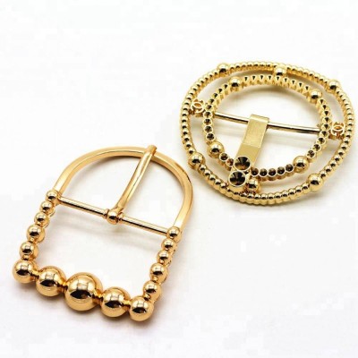 Exquisite Gold Custom Zinc Alloy Metal Women Pin Belt Buckle